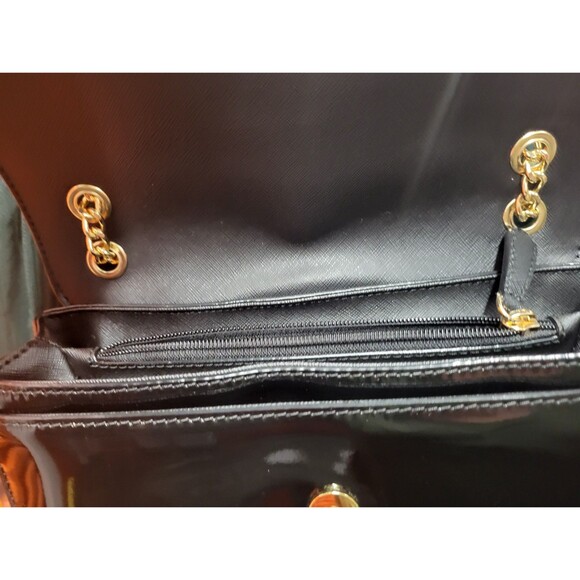 Michael Kors Patent Leather Small Black Crossbody Purse - Picture 6 of 7